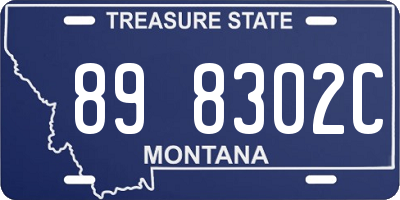 MT license plate 898302C