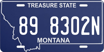 MT license plate 898302N