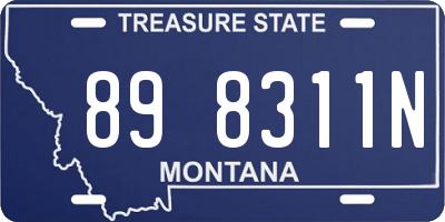 MT license plate 898311N