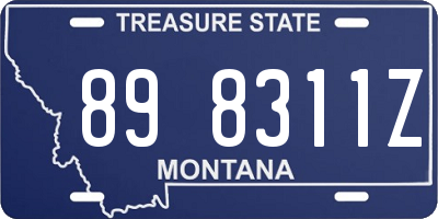 MT license plate 898311Z