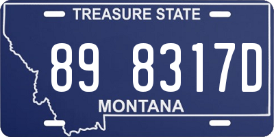 MT license plate 898317D