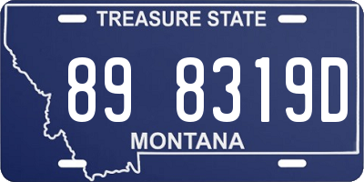 MT license plate 898319D