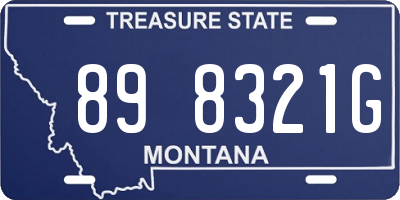 MT license plate 898321G