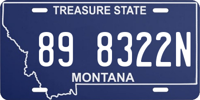 MT license plate 898322N