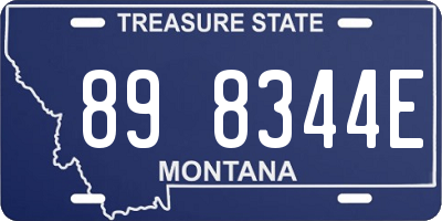 MT license plate 898344E