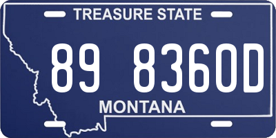 MT license plate 898360D