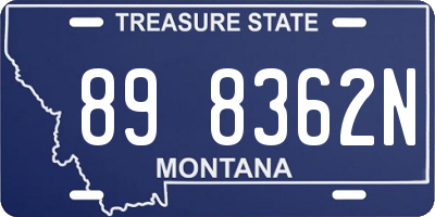 MT license plate 898362N