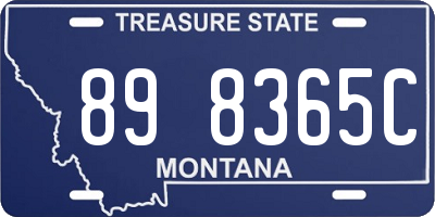 MT license plate 898365C