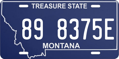 MT license plate 898375E