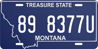MT license plate 898377U