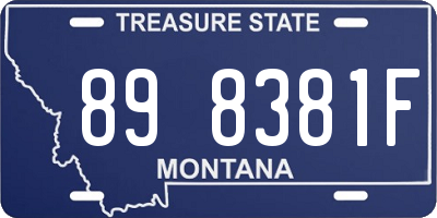 MT license plate 898381F