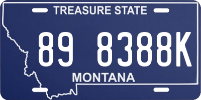 MT license plate 898388K