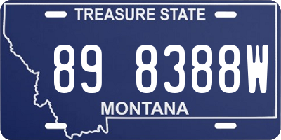 MT license plate 898388W