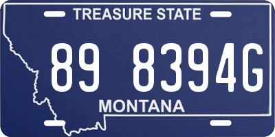 MT license plate 898394G