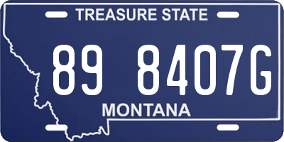 MT license plate 898407G