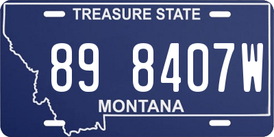 MT license plate 898407W
