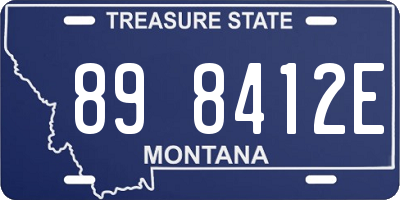 MT license plate 898412E