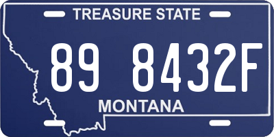 MT license plate 898432F