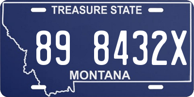 MT license plate 898432X