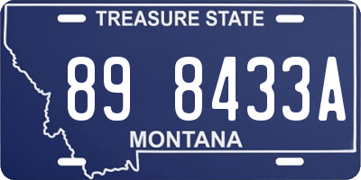 MT license plate 898433A