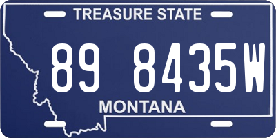 MT license plate 898435W