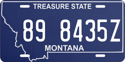 MT license plate 898435Z