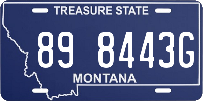 MT license plate 898443G