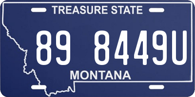 MT license plate 898449U