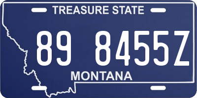 MT license plate 898455Z