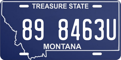 MT license plate 898463U