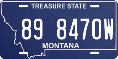 MT license plate 898470W