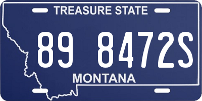MT license plate 898472S