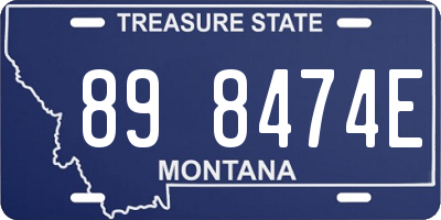 MT license plate 898474E