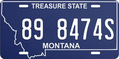 MT license plate 898474S
