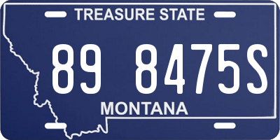 MT license plate 898475S