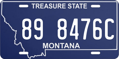 MT license plate 898476C