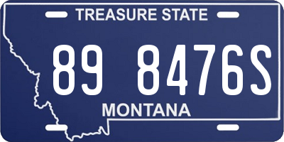 MT license plate 898476S