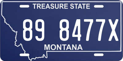 MT license plate 898477X