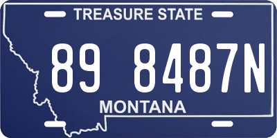 MT license plate 898487N