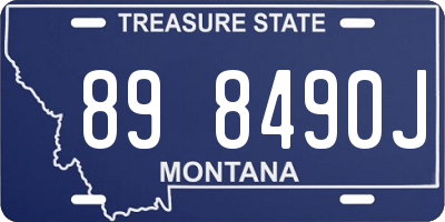 MT license plate 898490J