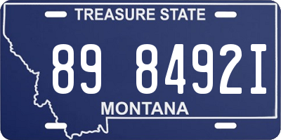 MT license plate 898492I