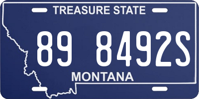 MT license plate 898492S