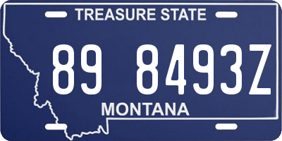 MT license plate 898493Z