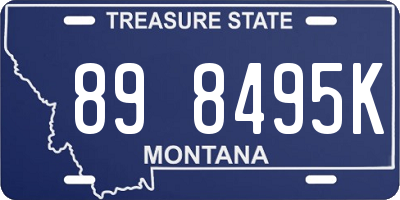 MT license plate 898495K
