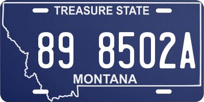 MT license plate 898502A