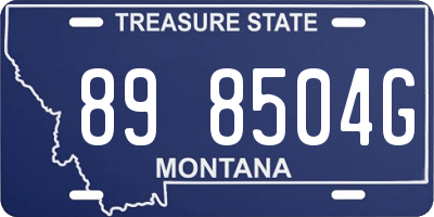 MT license plate 898504G