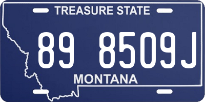 MT license plate 898509J