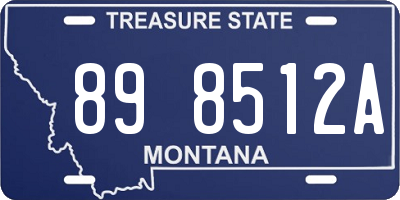 MT license plate 898512A