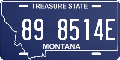 MT license plate 898514E