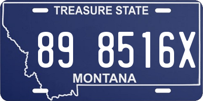 MT license plate 898516X